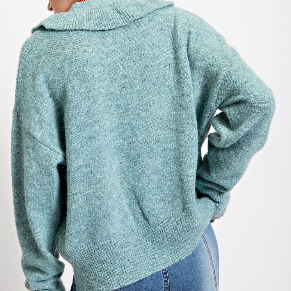 Easel Ruffle Front Cardigan - Picture 3 of 5